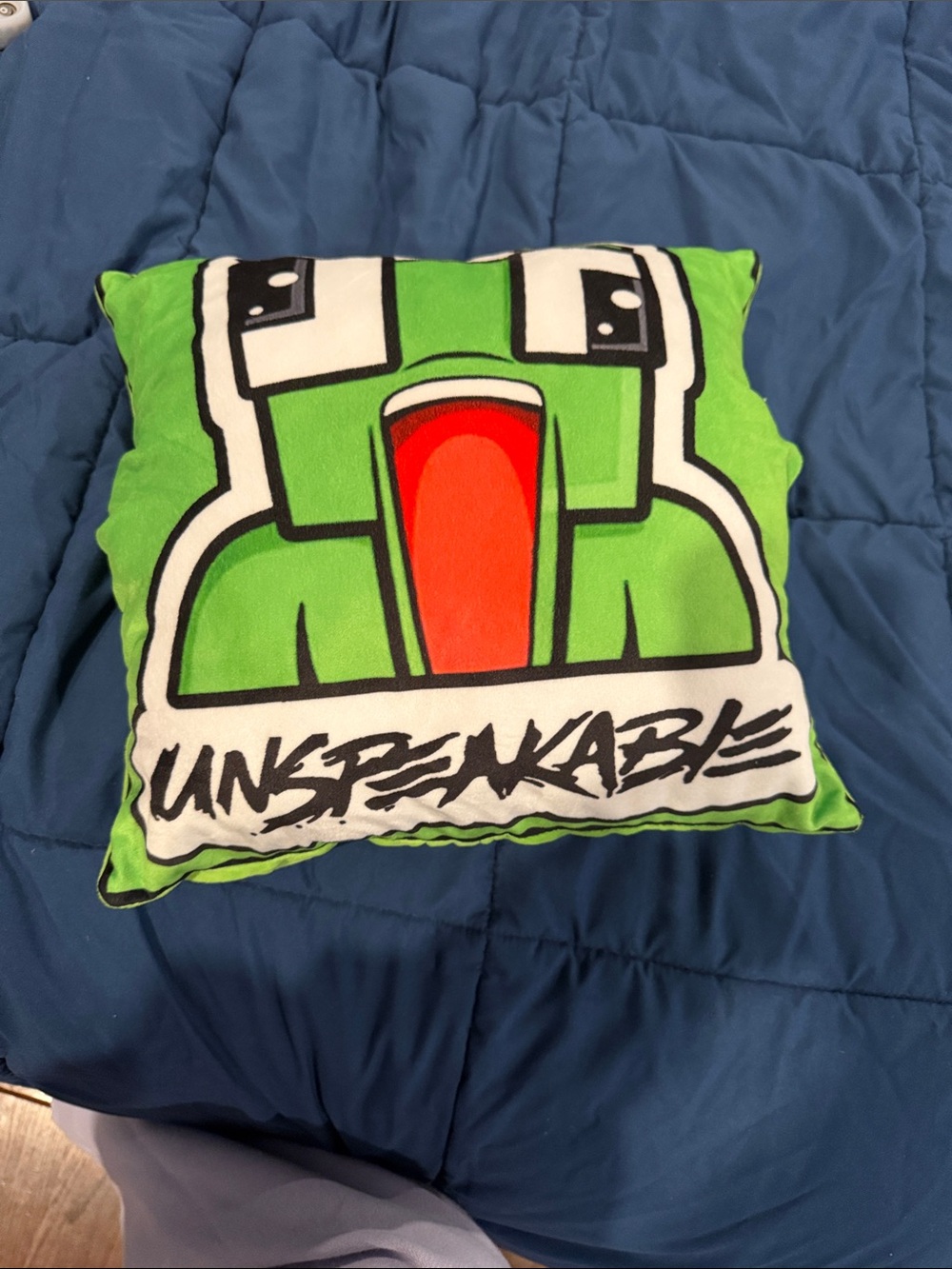 Unspeakable Green Character Kids Pillow